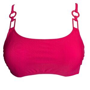 Shade & Shore Pink Bikini Top With Adjustable Straps & Ring Details Size 34B